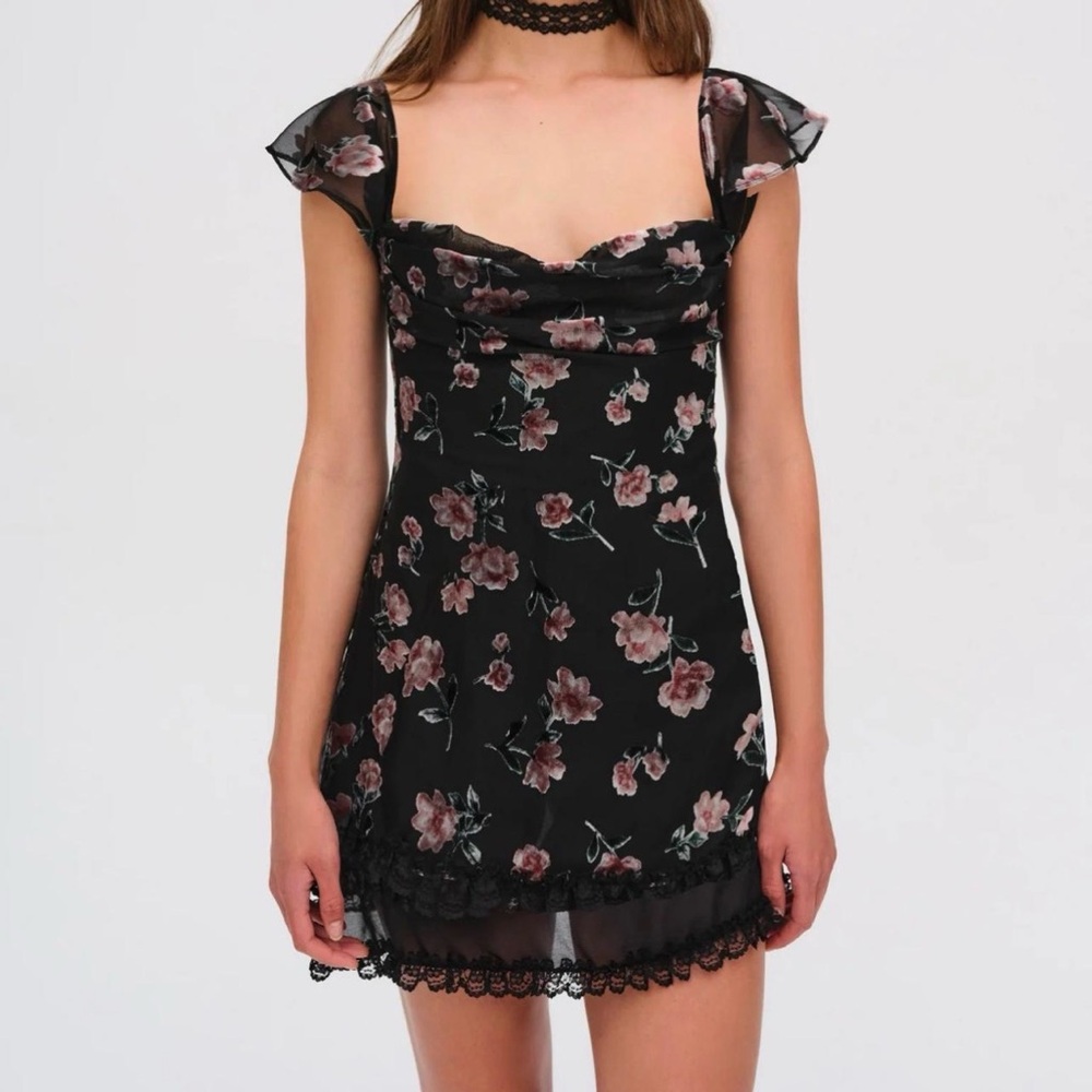 Floral Black Dress